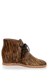 Matiko Sharon Zebra Pony Fur Lace-Up Wedge Sneakers