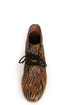 Matiko Sharon Zebra Pony Fur Lace-Up Wedge Sneakers