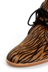 Matiko Sharon Zebra Pony Fur Lace-Up Wedge Sneakers