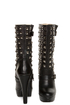 Apollo Black Belted and Studded Platform Boots