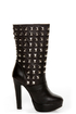 Apollo Black Belted and Studded Platform Boots