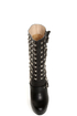 Apollo Black Belted and Studded Platform Boots