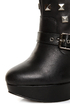 Apollo Black Belted and Studded Platform Boots