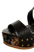 N.Y.L.A. Elayne Black Tapestry & Studs Platform Wedges