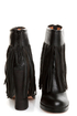 N.Y.L.A. Gravano Black Leather Fringe Booties