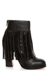 N.Y.L.A. Gravano Black Leather Fringe Booties