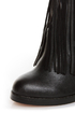 N.Y.L.A. Gravano Black Leather Fringe Booties