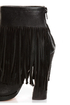N.Y.L.A. Gravano Black Leather Fringe Booties