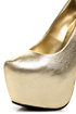 N.Y.L.A Issa Gold Leather Mega Platform Pumps