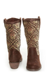 N.Y.L.A. Kylah Brown Tapestry Mid Calf Boots