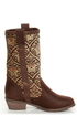 N.Y.L.A. Kylah Brown Tapestry Mid Calf Boots