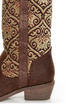 N.Y.L.A. Kylah Brown Tapestry Mid Calf Boots