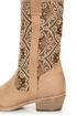 N.Y.L.A. Kylah Taupe Tapestry Mid Calf Boots