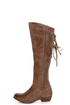 Naughty Monkey Bullet Brown Leather Laced Back Riding Boots