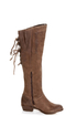 Naughty Monkey Bullet Brown Leather Laced Back Riding Boots