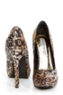 Naughty Monkey Glistening Tan Leopard Print Sequin High Heels