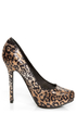 Naughty Monkey Glistening Tan Leopard Print Sequin High Heels