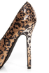 Naughty Monkey Glistening Tan Leopard Print Sequin High Heels