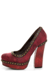 Not Rated Georgia Red Textured and Studded Platform Heels