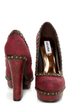 Not Rated Georgia Red Textured and Studded Platform Heels