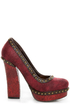 Not Rated Georgia Red Textured and Studded Platform Heels