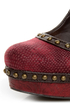 Not Rated Georgia Red Textured and Studded Platform Heels