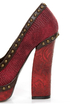 Not Rated Georgia Red Textured and Studded Platform Heels