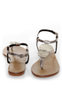 Not Rated Hammer Head Pewter Metallic Thong Sandals