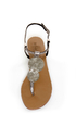Not Rated Hammer Head Pewter Metallic Thong Sandals