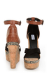 Not Rated Match Maker Black Pattern Play Platform Wedges
