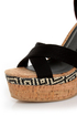 Not Rated Match Maker Black Pattern Play Platform Wedges