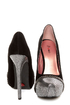 Promise Marino Black Metallic Cap-Toe Platform Pumps