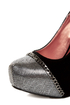 Promise Marino Black Metallic Cap-Toe Platform Pumps