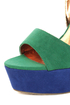 Promise Carlton Green Color Block Leopard Print Platform Heels