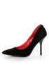 Promise Crescent Black Suede Pointed Pumps