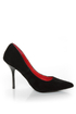Promise Crescent Black Suede Pointed Pumps