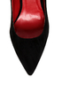 Promise Crescent Black Suede Pointed Pumps