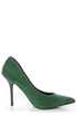 Promise Crescent Hunter Green Suede Pointed Pumps