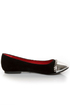 Promise Emporium Black & Silver Cap-Toe Ballet Flats