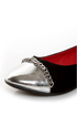 Promise Emporium Black & Silver Cap-Toe Ballet Flats
