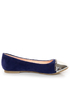 Promise Emporium Blue & Silver Cap-Toe Ballet Flats