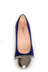 Promise Emporium Blue & Silver Cap-Toe Ballet Flats