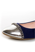 Promise Emporium Blue & Silver Cap-Toe Ballet Flats
