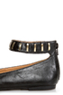 Promise Freida Black and Gold Pointed Cap-Toe Flats