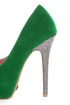 Promise Marino Green Metallic Cap-Toe Platform Pumps
