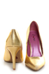 Promise Ivana Gold Metallic Pointed Pumps