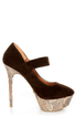 Promise Marciana Chocolate Snake Print Mary Jane Platform Pumps