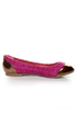 Promise Montreal Fuchsia Sparkle Tweed Cap-Toe Flats