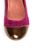 Promise Montreal Fuchsia Sparkle Tweed Cap-Toe Flats