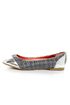 Promise Montreal Grey Sparkle Tweed Cap-Toe Flats